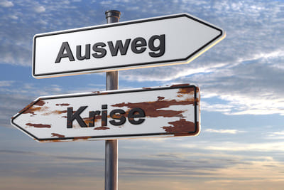 Schild Krise und Ausweg